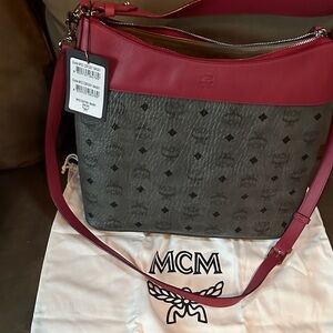MCM Pink and Gray Shoulder Bag